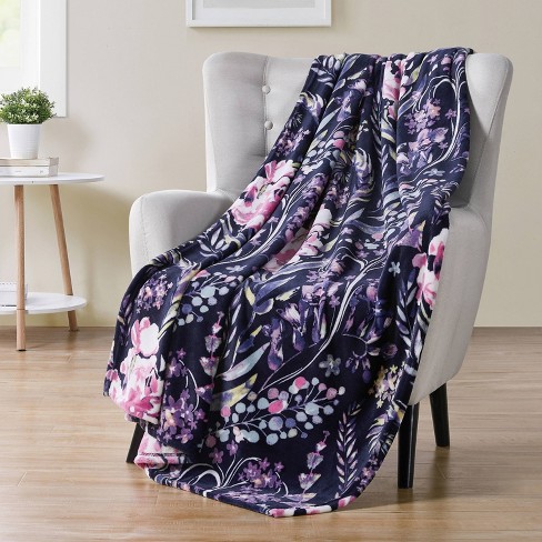 Floral discount plush blanket