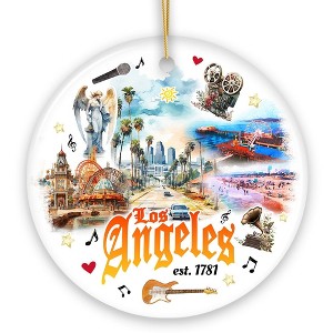 Artistic Los Angeles Cultural Paintings Ornament, LA Traveler Gift Souvenir| OrnamentallyYou - 1 of 4