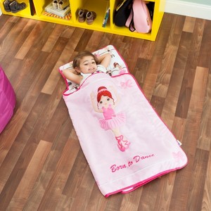 Everyday Kids Toddler Nap Mat –Born to Dance – Soft Microfiber, Rollup with Handle & Pillow, for Preschool, Daycare, or Travel -Ages 2-6 years - 1 of 4