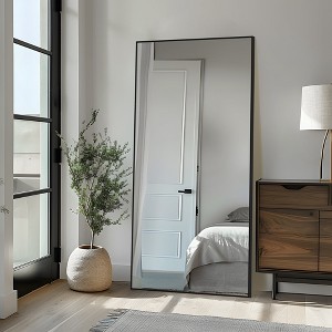 71"x39" Black Rectangle Full-Body Mirror,Aluminum Alloy Full-length Mirror for Bathroom, Bedroom Entryway, Living/Dressing Room - 1 of 4