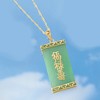 Ross-Simons Jade "Blessings, Wealth and Longevity" Pendant in 14kt Yellow Gold Size 1.38 - 3 of 4