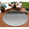Silver And Black Ombre Washable Indoor Outdoor Area Rug - 2 of 4