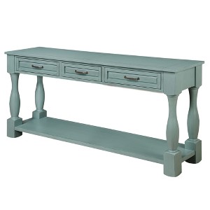 Dexmalle 63” Rustic Console Table with Drawers and Bottom Shelf - 1 of 4