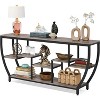 Gulches Industrial Chic Console Table, 70.9" Entryway Sofa Table with Shelves, Black Metal & Rustic Wood, Gray - 3 of 4