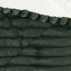 50"x60" Textured Faux Shearling Fur Reversible Throw Blanket Green - London Fog - 2 of 4