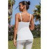 Attraco Women's Maternity Tank Tops with Built in Bra Ribbed Pregnancy Clothes Adjustable Straps - 4 of 4