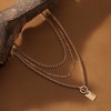 SOHI Women's California Gold The Interlock Charm Multi-Layer Necklace - 3 of 4