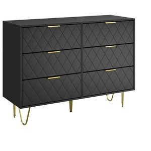 NicBex 6 Drawer Dresser for Bedroom,Modern Wide Storage Cabinet with Metal Handles & Metal Legs for Bedroom,Living Room - 1 of 4