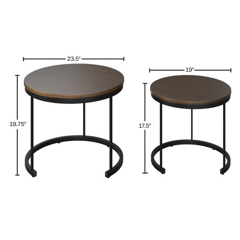 Nesting Coffee Table Set – Set Of 2 Small Round Tables Nest Together ...