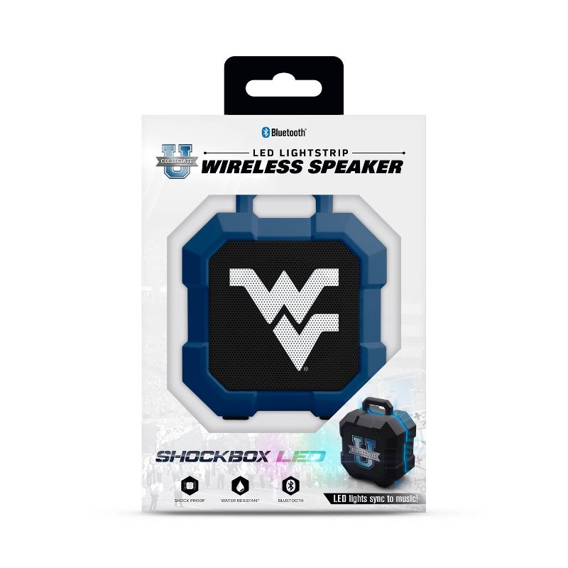 NCAA West Virginia Mountaineers LED ShockBox Bluetooth Speaker, 3 of 5