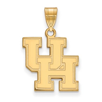 Black Bow Jewelry 14k Yellow Gold Houston Cougars NCAA Medium Pendant