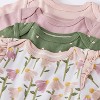 Baby 4pk Floral Short Sleeve Cotton Bodysuit - Cloud Island™ Pink - 3 of 4