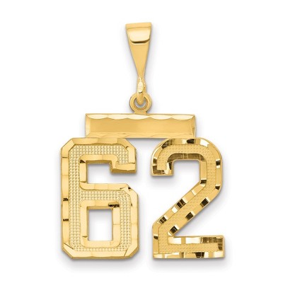 Black Bow Jewelry 14K Yellow Gold, Varsity Collection, Medium D/C Pendant Number 62
