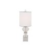 HomeRoots 31" Clear And Silver Faux Crystal Geometric Table Lamp LED With White Drum Shade - 4 of 4