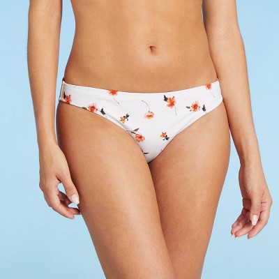 Women's Cheeky Bikini Bottom - Shade & Shore™ White Floral Print