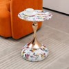 FONTOI Mermaid Tail End Table, Metal Pedestal Table, Accent Table for Living Room Bedroom Office, Colorful Ink Dot, 15.7"*21.2"*15.7" - 2 of 4