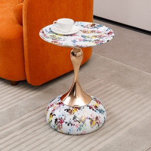 VYNXARIA Mermaid Tail Coffee Table - Stylish Round Accent Table for Small Spaces - 1 of 4