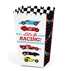 Big Dot of Happiness Let's Go Racing - Racecar - Baby Shower or Race Car Birthday Party Favor Popcorn Treat Boxes - Set of 12 - 1 of 4