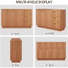 Sideboard Buffet Cabinet with Storage,Wooden Storage Cabinet with 2 Doors,3 Drawers and Gold Metal Handles - 2 of 4