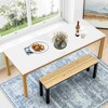 Lirago Rectangle Office Dining Table 78.7" Large Desktop Sturdy MDF Board Heavy Duty Iron Pipe Legs Industrial Style White - 3 of 4