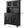 Modern Kitchen Pantry Cabinet with Microwave Stand, Tall Hutch Bar Cabinet with Drawers & Adjustable Shelves, Large Wood Storage for Dining Room - 3 of 4