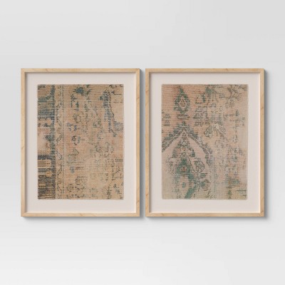 (Set of 2) 24" x 30" Textured Fabric Framed Wall Art - Threshold™