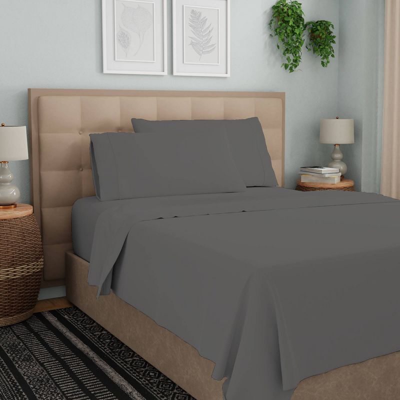 400 Thread Count Wrinkle Free Cotton Solid Sheet Set - Purity Home, 3 of 7