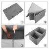 Aoibox Large Storage Boxes with Lids and Handles Collapsible Linen Organizer Bins with Removable Divider Cream 2 Pack - 3 of 4