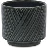 Cheung's Parlora Crossed Diagonal Pattern Straight Side Ceramic Pot - Medium - Dark Gray - 2 of 4