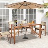 Costway Patio Rectangle Acacia Wood Dining Table Spacious Slatted Top Up to 6 Outdoor - 2 of 4