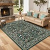 Nasitip Luxury Bohemian Area Rugs with Exotic Floral Stripes, Soft Low Pile Non Slip Living Room Carpet, Machine Washable - 3 of 4