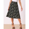 INSPIRE CHIC Women's Print Floral Peasant Elastic Waist A-Line Midi Skirts - 3 of 4