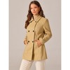 Seta T Women's Long Sleeves Double Breasted Button Outerwear Winter Peacoat - 4 of 4