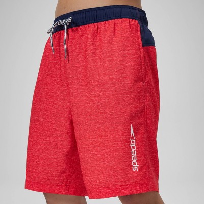Мужские брюки Speedo Men's 9" Swim Trunks - Heathered Red M: Mesh Liner, Zippered Pocket, UPF 50+ — фото 2