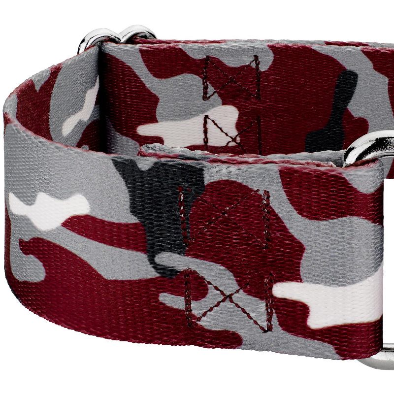 Country Brook Petz 1 1/2 Inch Crimson and White Camo Martingale Dog Collar, 4 of 5