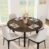 47" Round Dining Table, Seats 4–6, Rustic Wood-Grain Top & Black Cross Metal Base, Modern Kitchen & Dining Room Table, Easy Assembly - 3 of 4
