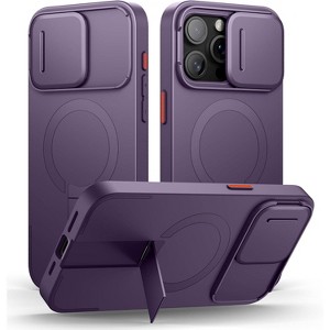 SURITCH for iPhone 15 Pro Max Case with Magnetic Camera Slide Cover and Adjustable Kickstand, Compatible with MagSafe, Shockproof Bumper Case - 1 of 1