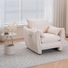 Aukfa Accent Chairs, Oversized Armchair with Side Pockets, Mid Century Modern Reading Chair, Ergonomic Comfy Sofa Chair for Office, Apartment - 4 of 4
