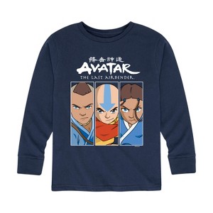 Boys' - Avatar: The Last Airbender - Sokka Aang Katara Long Sleeve Graphic T-Shirt - 1 of 4