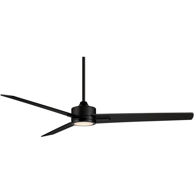 60" Casa Vieja Monte Largo Modern 3 Blade Indoor Ceiling Fan with Dimmable LED Light Remote Control Matte Black for Living Room Kitchen House Bedroom, 5 of 10
