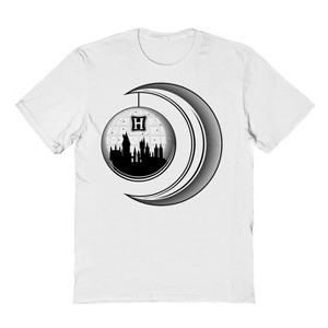 Harry Potter Men's Hogwarts Moon Castle Short Sleeve Graphic Cotton T-Shirt - 1 of 3