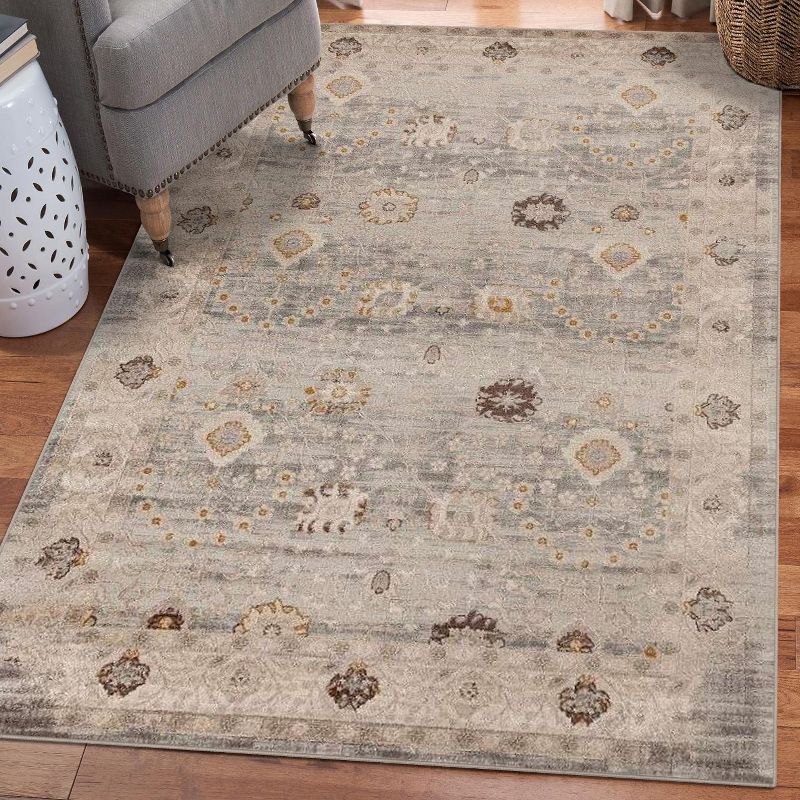 Luxe Weavers Floral Distressed Area Rug, Boho Chic Carpet, 2 of 8