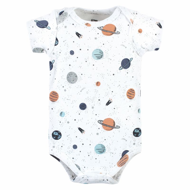 Hudson Baby Infant Boy Cotton Bodysuits, Space, 5 of 7
