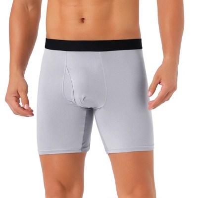 INSPIRE CHIC Men's Lightweight Solid Color Soft Stretch Open-fly Basic Boxer Briefs