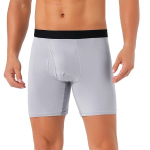 INSPIRE CHIC Men's Lightweight Solid Color Soft Stretch Open-fly Basic Boxer Briefs - 1 of 4