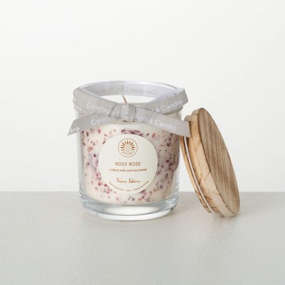 Vance Kitira Rosy Rose Scented Soy Wax 4.25" Jar Candle