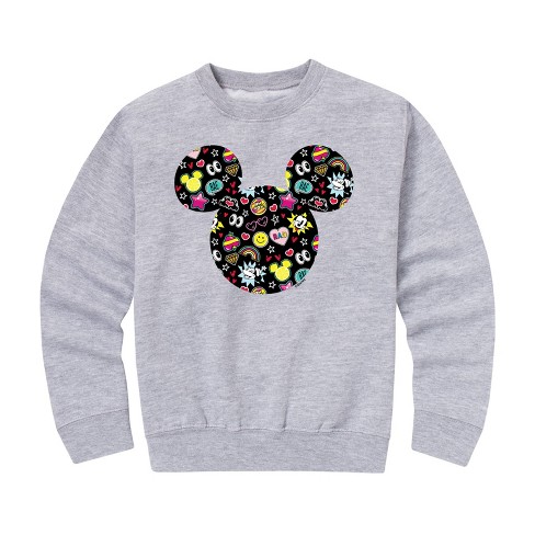 Boys' - Disney - Mickey And Minnie Doodles Graphic Long Sleeve Fleece Sweatshirt - image 1 of 4