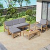 4/6 Piece Patio Sofa Sets With Coffee Table, 2 Chairs, Loveseat, 4 Cushions And Pillows, Woven Rope Conversation Set For Porch Backyard - 3 of 4