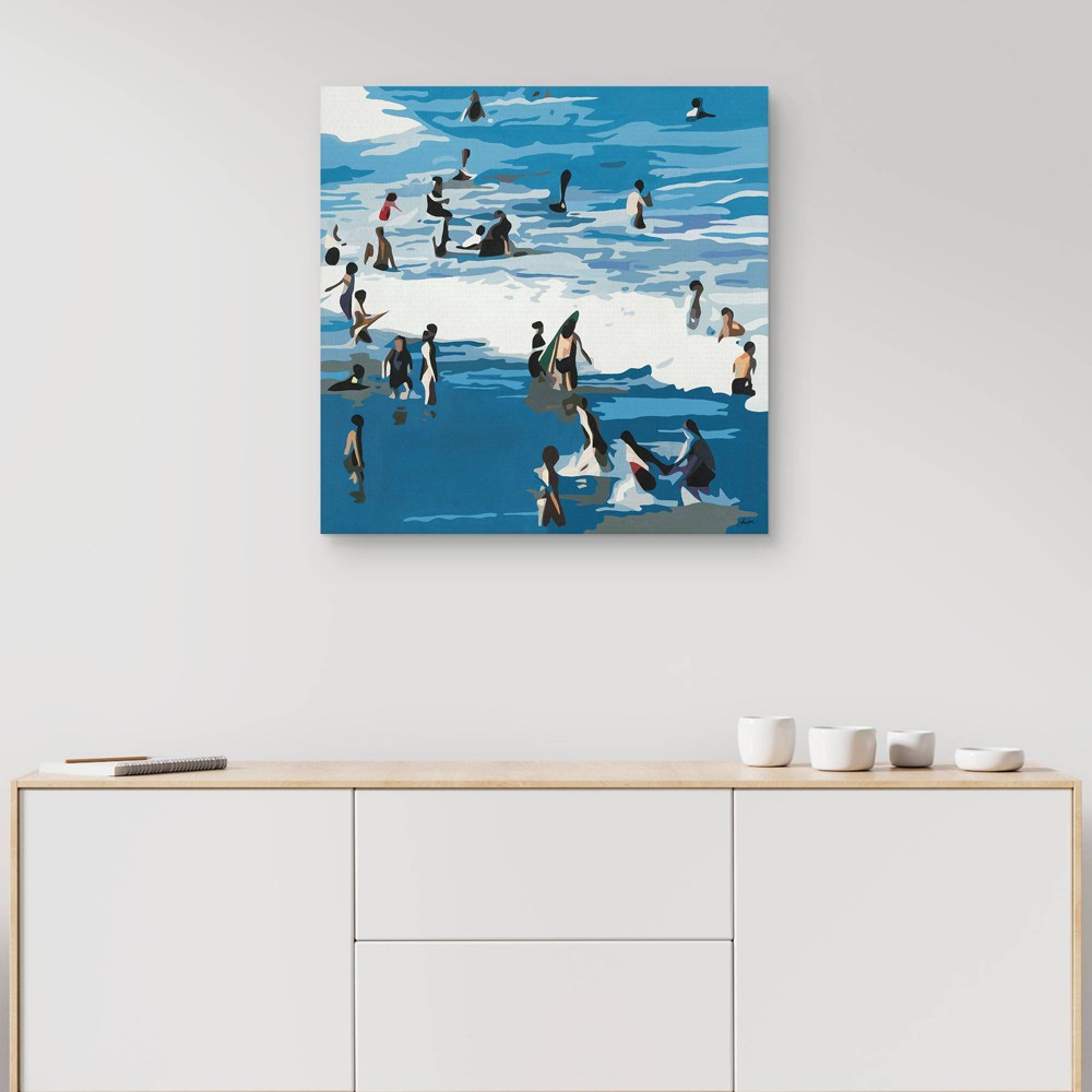 Photos - Other Decoration 30" x 30" Surf's Up by Bethann Lawson Unframed Wall Canvas - Masterpiece Art Gallery: Modern Ocean People Art, Ready to Hang