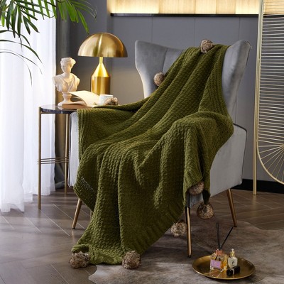 Target, Bedding, Threshold Target Solid Chenille Knit Throw Blanket